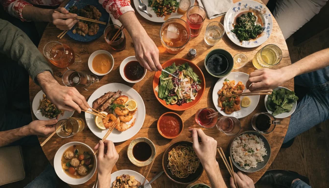 Creators delen gerechten tijdens een tasting